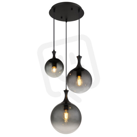 Závěsné svítidlo DALTON černá 3x40W E27 IP20 GLOBO 15885-3H