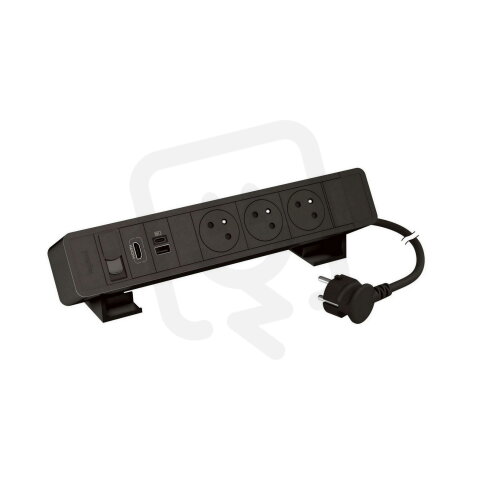 ONDESK 3X2PT USB AC RJ45 C6 HDMI ČERNÁ
