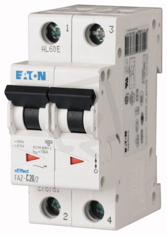 FAZ-B1,6/2 Jistič FAZ char B 2-pólový 1,6A 15kA (ČSN EN 60947-2) Eaton 278721