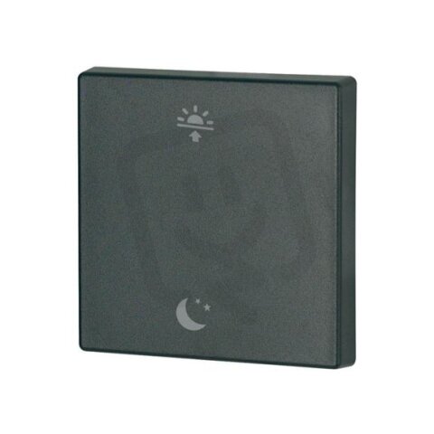 CWIZ-01/f9 Kryt RF tlačítka 55x55mm s potiskem Ráno/Večer Černá Jet matná 304452