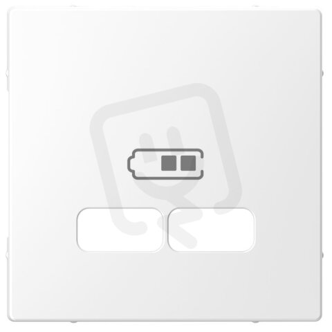 Centrální deska, Merten System D, pro USB nabíječky, lotus white, lesklý plast