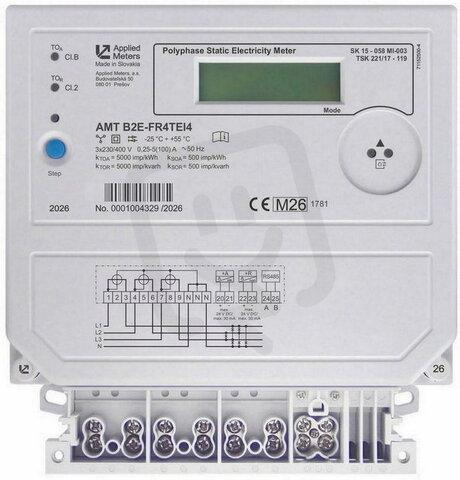 Elektroměr AMT B2E FR4TEI4 0,25-100A MID, E427