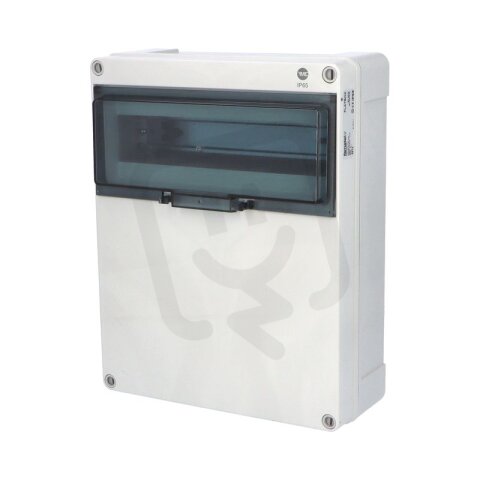 Skříň FlatBOX 5813 IP65 13mod. na omítku průhl. dveře 340x270x120mm FAMATEL 5813