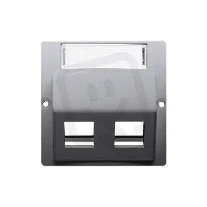 Kryt zásuvky komunikační (pro prvky Keystone), šikmé dvojité, Inox BMGKS2P/21