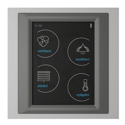 Ovládací dotyková jednotka RF Touch-W hliník/šedá/tmavá šedá ELKO EP