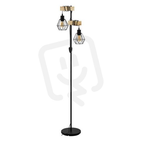 Stojací svítidlo TOWNSHEND 5 černá/dub 120W IP20 EGLO 43137
