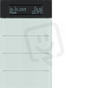 Tlačítkový senzor 4-násobný s termostatem a displejem IQ sklo bílá 75664590