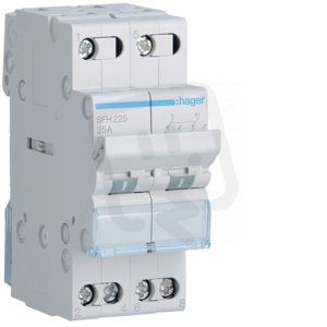 Přepínač (I-II) 2P/25A - výstupní kontakt horem HAGER SFH225