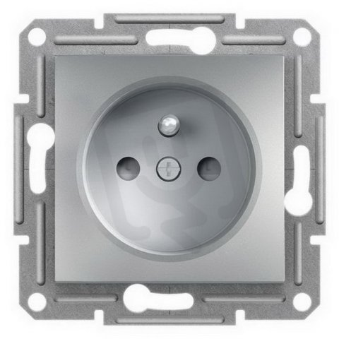 Asfora Zásuvka 2P+PE 250V 16A, clonky, alu SCHNEIDER EPH2800261