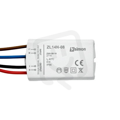 Napájecí zdroj pro LED 14V, DC, 15W nástěnná KONTAKT SIMON ZL14N-15