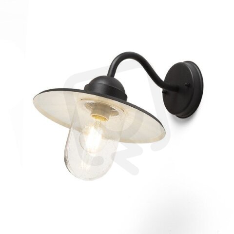 BEACON nástěnná černá strukturované sklo 230V E27 60W IP44 RENDL R13614