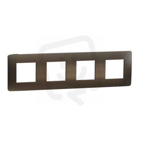 Krycí rámeček NOVÁ UNICA STUDIO METAL čtyřnásobný, Dark Aluminium/Černý