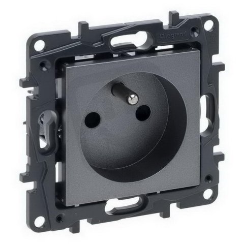 NILOÉ STEP ZÁSUVKA 2P+T OCEL LEGRAND 863431