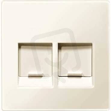 Merten Centrální deska datové zásuvky 2xRJ45 White Cream SCHNEIDER MTN4562-0344