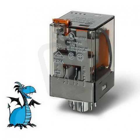 Průmyslové relé, DIN, 2P/10A, 230V AC, MA_MI FINDER 60.12.8.230.0040