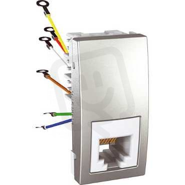 Unica Zásuvka telefonní RJ12 6 kontaktů 1 modul Aluminium SCHNEIDER MGU3.491.30