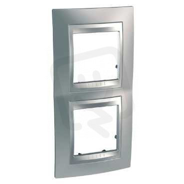 Unica Top rámeček dvojnásobný vertikální Cromo mat/Aluminium MGU66.004V.038