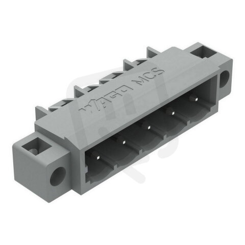 Konektor s pájecími piny THT, pájecí kontakt 1,0x1,0 mm, úhlové, šedá 5pól.