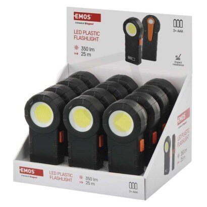 COB LED svítilna plastová, 3× AAA EMOS P4715