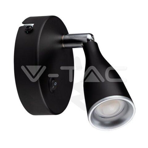 4.5W Led Wall Lamp 4000K Black With Switch V-TAC SKU8678