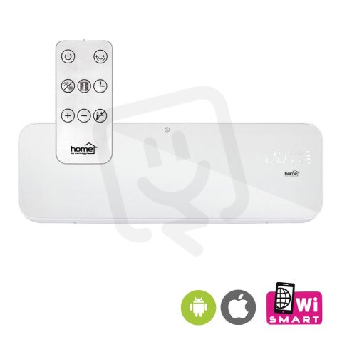 Smart PTC nástěnné topidlo s LED displejem a DO, WiFi, 1000/2000W, sklo 5005619
