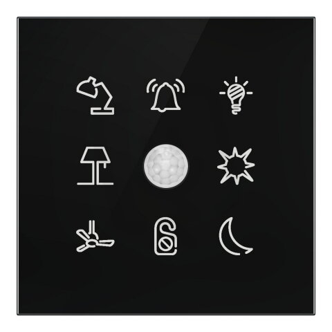 SpaceLogic Modbus 8 tlačítkový Glass touch Panel s PIR čidlem SLGM08BUM