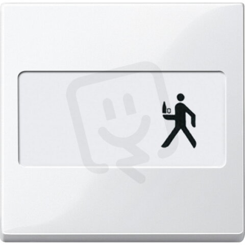 Klapka, Merten System M, s popisovým polem, polar white, lesklý plast 432319