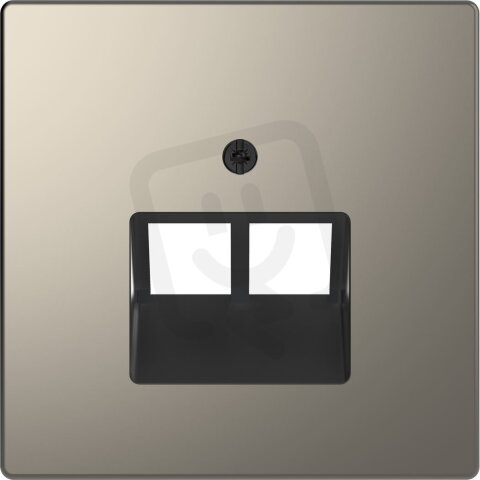 Centrální deska, Merten System D, RJ45, dvojitá, nikl kovová, kov MEG4522-6050