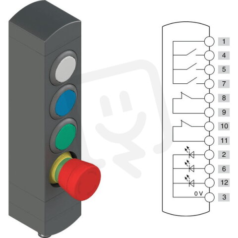 Ovládací jednotka BN 4 prvky (konfigurace A39) Konektor M12,12 pólů, IP65