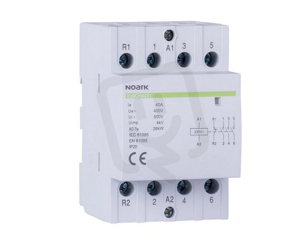 Instalační stykač NOARK 102428 EX9CH63 63 A, ovl. 240 V, 4 NO kontakty