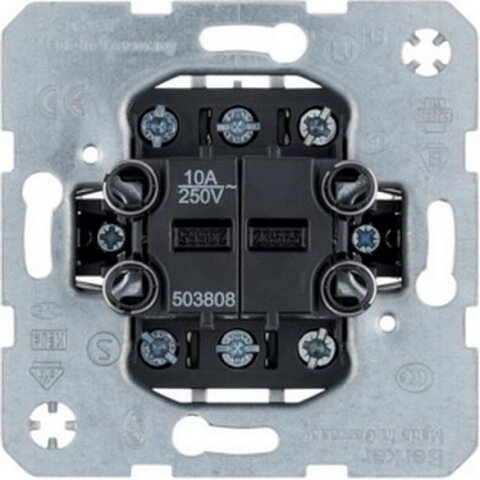 Tlačítko, kolébkové, řazení 6/0 + 6/0, 10 A, 250V, modul přístroje WDE503808