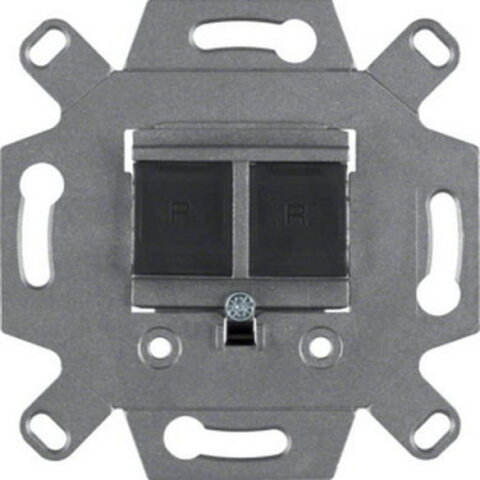 Zásuvka datová, 2xRJ 45, FTP, Cat.6A iso / Class E, s clonkami, modul přístroje
