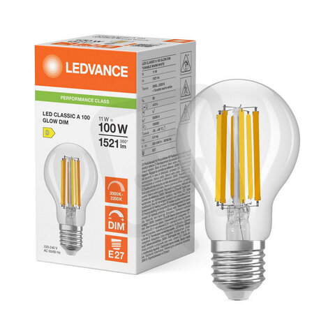 LEDCLA100GLOWDIM11W930 FILCL E27 P LEDV