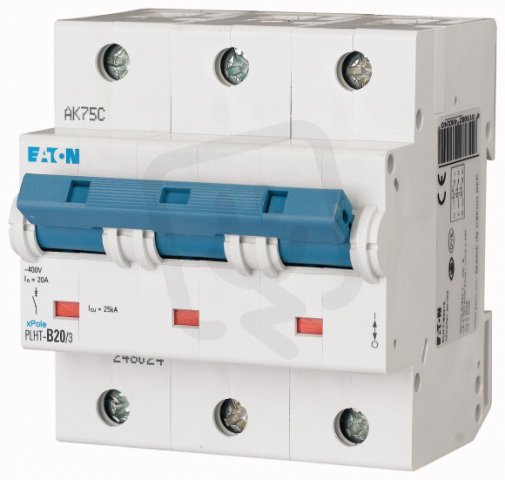 Eaton 248024 Jistič PLHT, char B, 3-pólový, Icn=25kA, In=20A PLHT-B20/3
