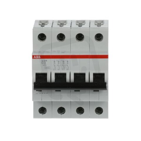 S204-D3 4 fázový jistič 3 A char. D 6kA ABB 2CDS254001R0031