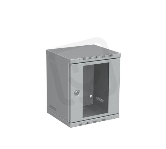 Nástěnný rozvaděč 10" 6U RAL 7035 skleněné dveře SOLARIX 86110201
