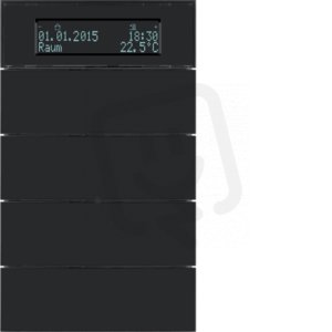 Tlačítkový senzor 4-násobný s termostatem a displejem IQ sklo, černá 75664592