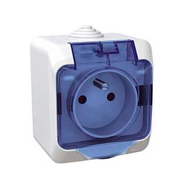 Schneider WDE000542 Zásuvka 230V 16A 2P+PE, bílá s čirým krytem