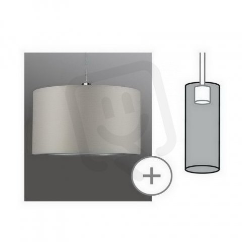 URail 2Easy stínidlo Tessa šedé max. 50W průměr 45cm látka 954.65 PAULMANN 95465
