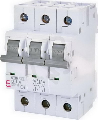Jistič ETIMAT 6 3p D1,6 6kA ETI 002164507