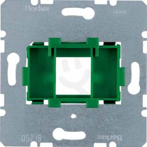 Nosná deska se zeleným úchytem pro 1-nás. Modular-Jack BERKER 454004