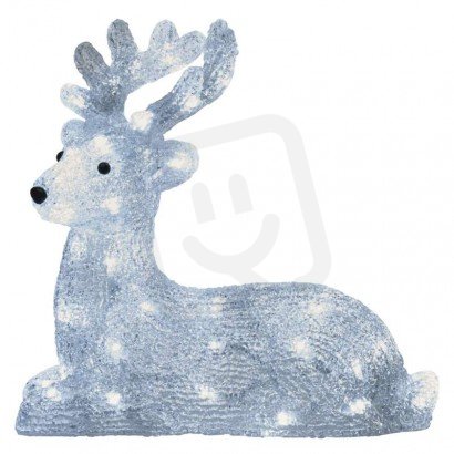 LED vánoční jelínek, 27 cm, venkovní i vnitřní, studená bílá, časovač