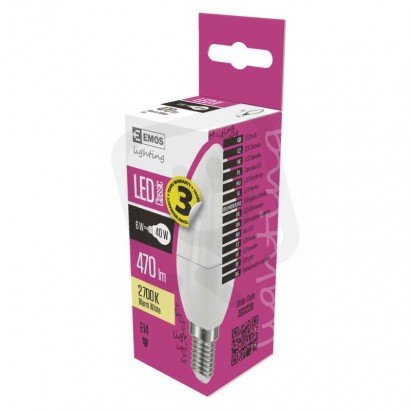 LED žárovka Classic svíčka E14 5W (40W) 470 lm teplá bílá EMOS ZQ3220