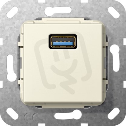 USB 3.0 A Krátký kabel vložka krémově bílá GIRA 568301
