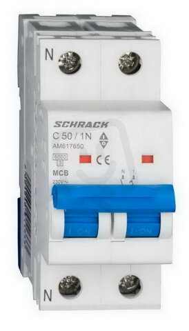 Instalační jistič AMPARO 6kA, C 50A, 1+N SCHRACK AM617650--