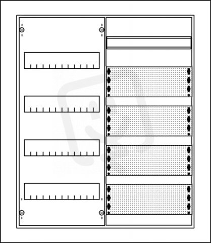 Zapuštěná rozvodnice ABB U42MMW rozvodnice media WiFi