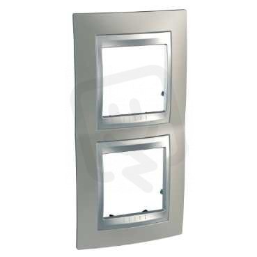 Unica Top rámeček dvojnásobný vertikální Nikl/Aluminium SCHNEIDER MGU66.004V.039