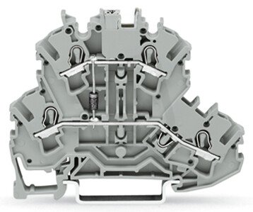 Svorka pro moduly dvoupatrová s diodou 1N4007 šedá 2,5mm2