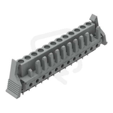 Pružinová svorkovnice THT rovná 5 mm šedá 12pól. WAGO 232-142/039-000