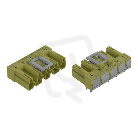 Konektor na desky plošných spojů, úhlové, 5pól., světle zelená